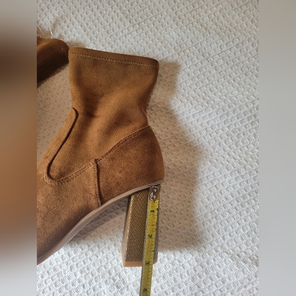 Dolce Vita Tan Suede Heeled Boots - Picture 7 of 10